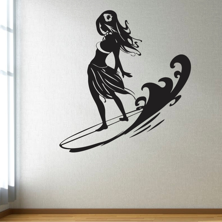 Stenska nalepka Surferka C0049