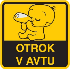 Nalepka Otrok v avtu