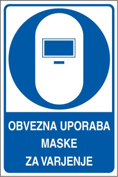 Obvezna uporaba maske za varjenje