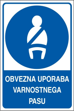 Obvezna uporaba varnostnega pasu