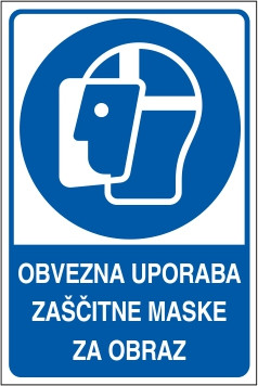 Obvezna uporaba zaščitne maske za obraz