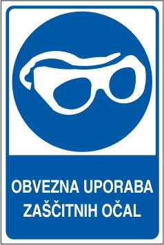 Obvezna uporaba zaščitnih očal