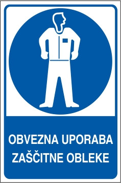 Obvezna uporaba zaščitne obleke