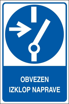 Obvezen izklop naprave