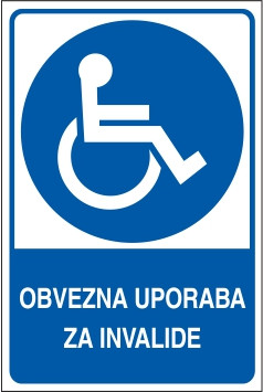 Obvezna uporaba za invalide