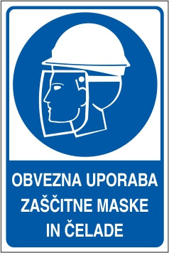 Obvezna uporaba zaščitne maske in čelade