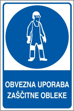 Obvezna uporaba zaščitne obleke