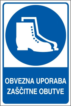 Obvezna uporaba zaščitne obutve