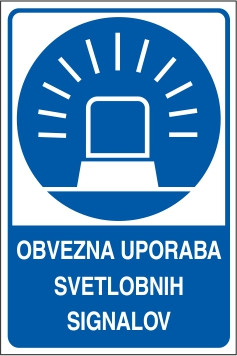 Obvezna uporaba svetlobnih signalov