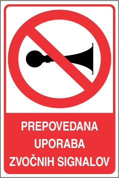 Prepovedana uporaba zvočnih signalov