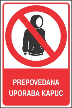 Prepovedana uporaba kapuc