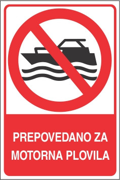 Prepovedano za motorna plovila