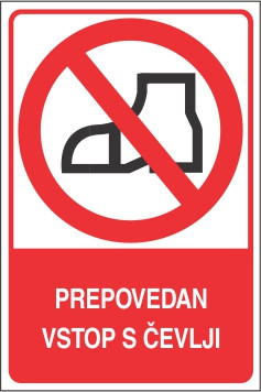 Prepovedan vstop s čevlji