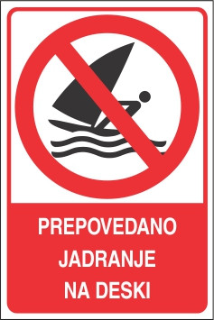 Prepovedano jadranje na deski