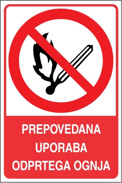 Prepovedana uporaba odprtega ognja