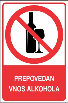 Prepovedan vnos alkohola