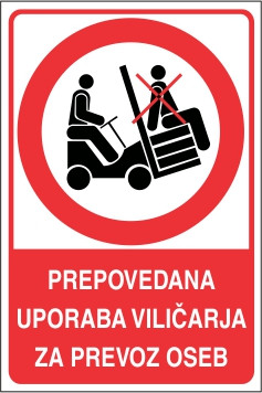 Prepovedana uporaba viličarja za prevoz oseb