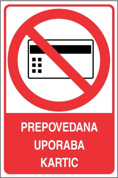 Prepovedana uporaba kartic