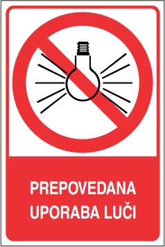 Prepovedana uporaba luči
