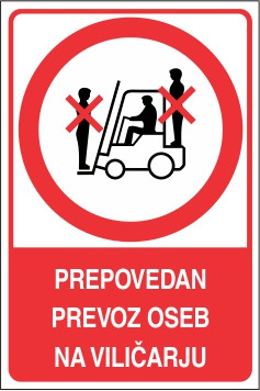 Prepovedan prevoz oseb na viličarju