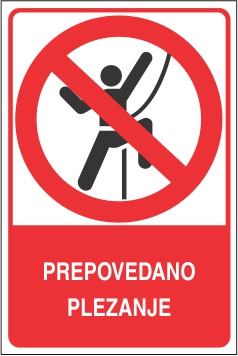 Prepovedano plezanje