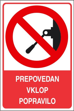 Prepovedan vklop, popravilo