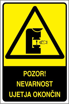 Pozor! Nevarnost ujetja okončin