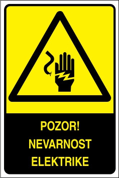 Pozor! Nevarnost elektrike