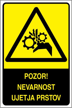 Pozor! Nevarnost ujetja prstov