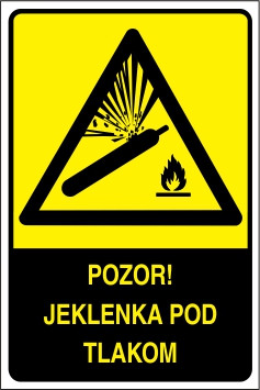 Pozor! Jeklenka pod tlakom