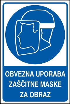 Obvezna uporaba zaščitne maske za obraz