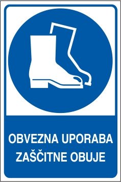 Obvezna uporaba zaščitne obuje