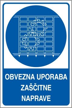 Obvezna uporaba zaščitne naprave