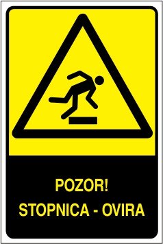 Pozor! Stopnica - ovira
