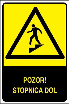 Pozor! Stopnica dol