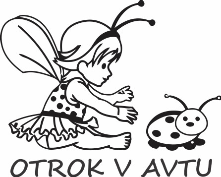 Nalepka Otrok v avtu T0001