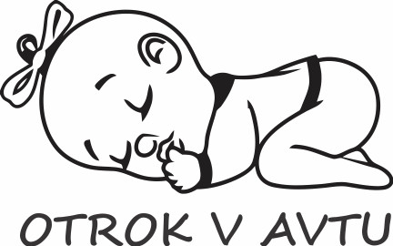 Nalepka Otrok v avtu T0026