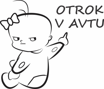 Nalepka Otrok v avtu T0082