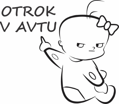 Nalepka Otrok v avtu T0111