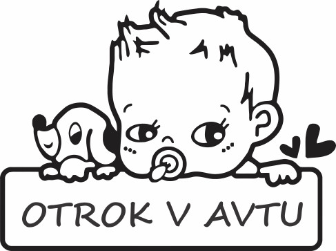 Nalepka Otrok v avtu T0136