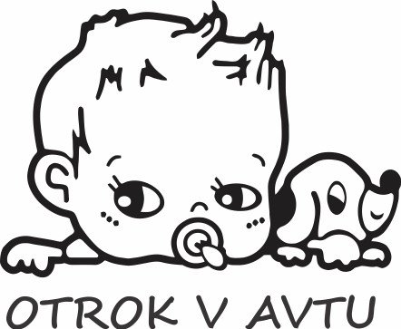 Nalepka Otrok v avtu T0067