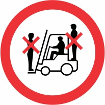 Znak Prepovedan prevoz oseb na viličarju
