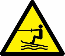 Znak Pozor! Vodni športi