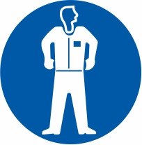 Znak Obvezna uporaba zaščitne obleke