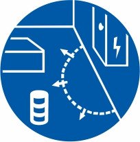 Znak Obvezno vzdržuj prostor pred elektriko