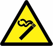 Znak Pozor! Nevarnost cigaretnega dima
