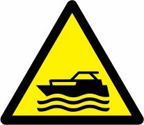 Znak Pozor! Območje motornih plovil