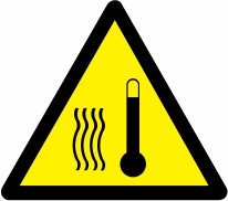 Znak Pozor! Visoka  temperatura