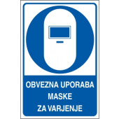 Obvezna uporaba maske za varjenje