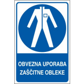 Obvezna uporaba zaščitne obleke